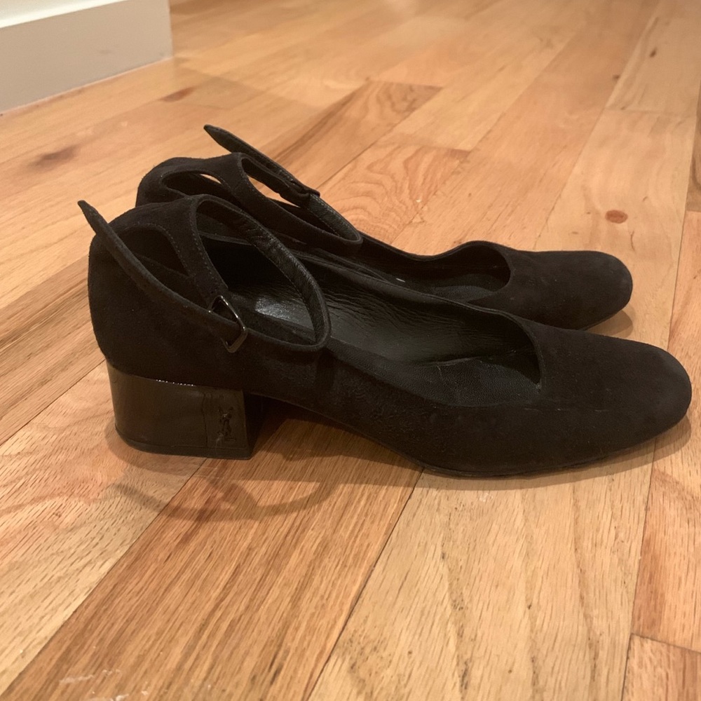 Yves Saint Laurent YSL Suede Mary Jane Pumps